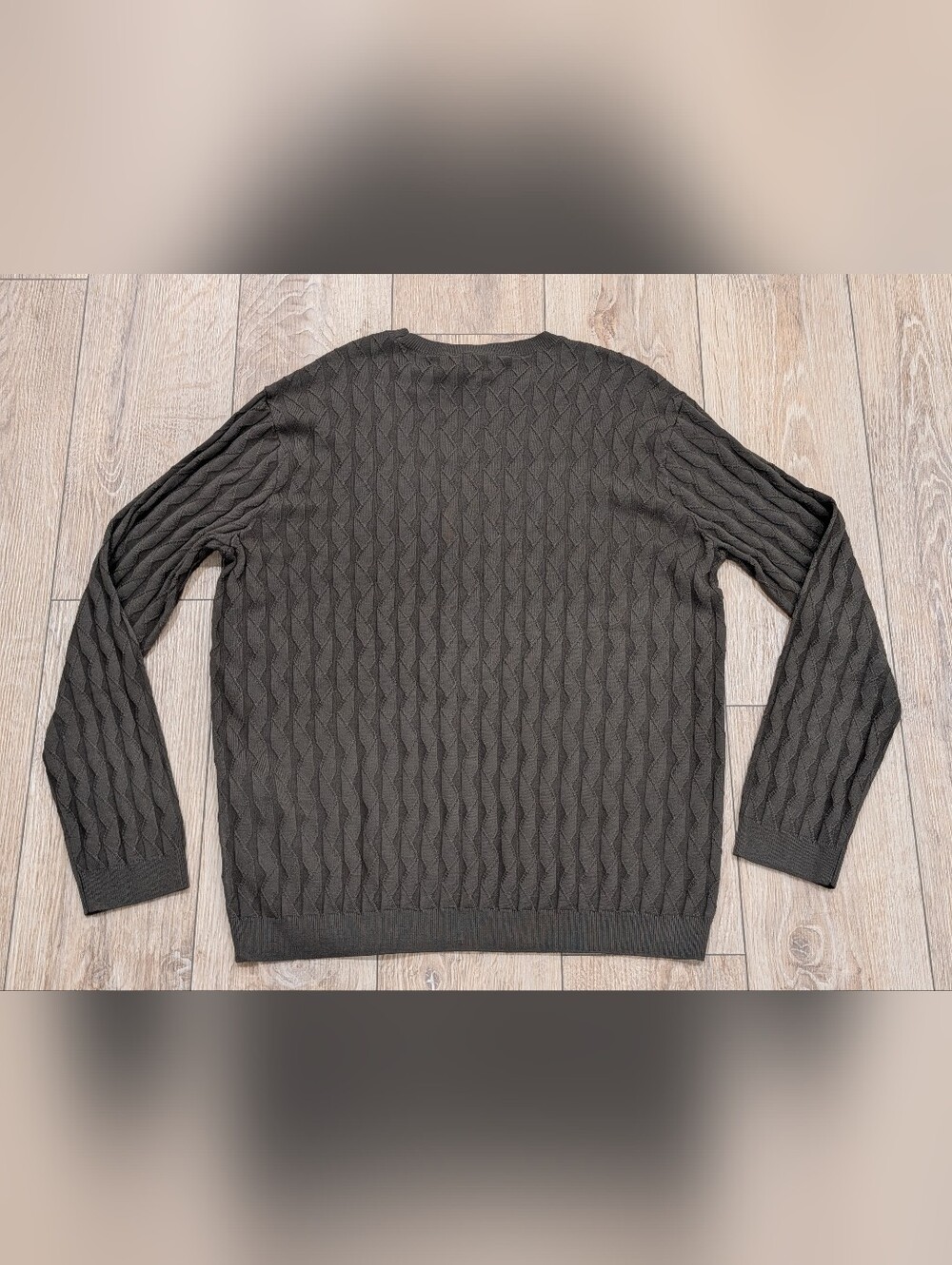 $325 Mens Emporio Armani Textured Knit Crewneck Sweater Fern Green XL - Picture 4 of 9